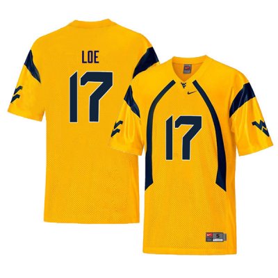 Men's West Virginia Mountaineers NCAA #17 Exree Loe Yellow Authentic Nike Retro Stitched College Football Jersey VW15Y07DF